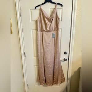 Chi Chi London Champagne Spaghetti Strap Maxi Dress